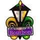 Set of 2! Flame Glow Mardi Gras Bourbon Street Sign St Lamp Lighted Shimmer Light Lamp Post New Orleans French Quarter Parade Fleur De lis