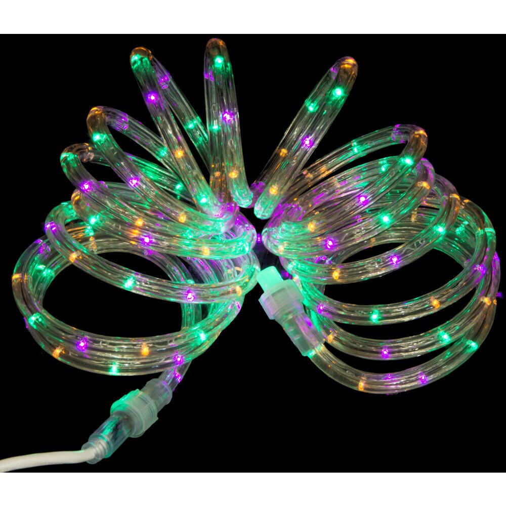 Mardi Gras LED Mardi Gras Rope Lights Ornament Home Decor Fat Tuesday 144 purple, green and yellow indoor/outdoor