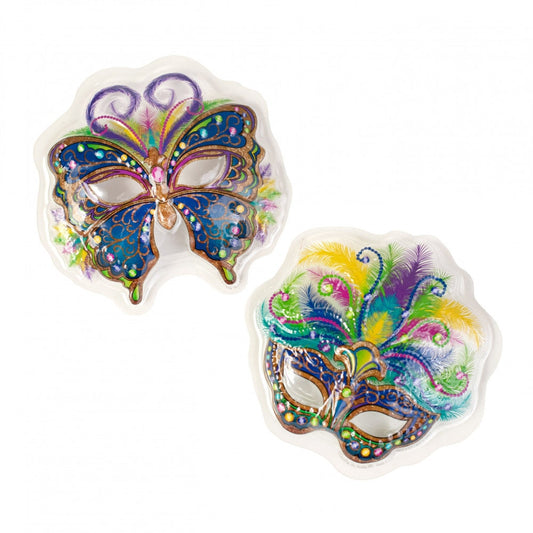 Mardi Gras Mask Pop Top Cake Toppers (6) King Cake Baby bake decoration decor bakery  feathery and butterfly Mardi Gras mask pop-up shape