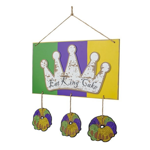 Mardi Gras King Cake Dangle Hanging Wall Decor  Decoration Purple Green Gold Home decor