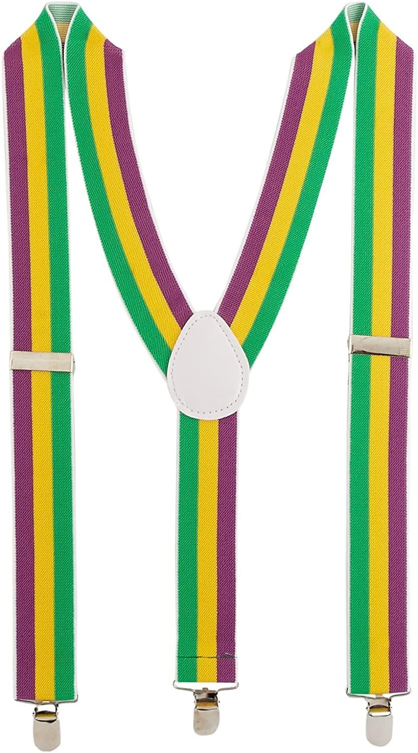 Mardi Gras Suspenders: Purple, Green & Gold PGG purple green gold costume parade New Orleans Wear