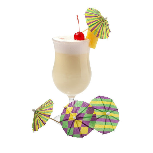 Mardi Gras Harlequin & Stripe Drink Umbrellas Cocktail Picks  Bar Barware Purple green gold stripe Parade Embroidered