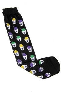 Mardi Gras Fleur De lis Thin  Long Socks Parade Wear Summer Snow Cone Snow Ball snowball Snowballs Purple Green Gold