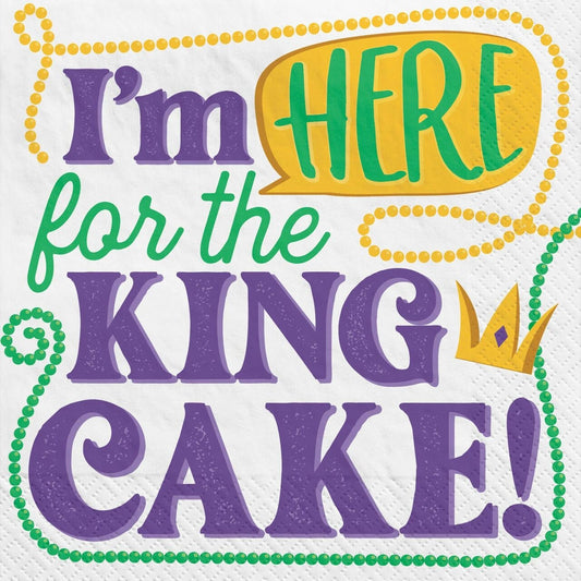 Mardi Gras  Fat Tuesday Carnival King Cake napkins French Quarter Bourbon Street New Orleans