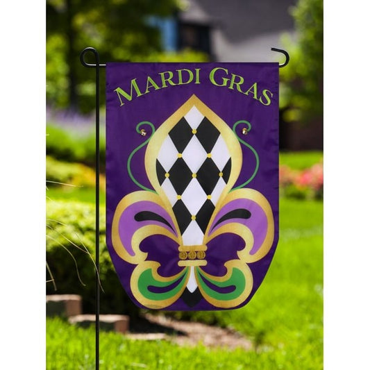 FLAG STAND INCLUDED! Mardi Gras Fleur De Lis New Orleans Polyester Flag Purple green gold Decorate Door Window Railing Bourbon Street