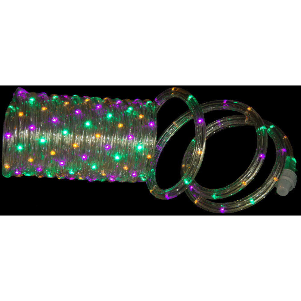 Mardi Gras LED Mardi Gras Rope Lights Ornament Home Decor Fat Tuesday 144 purple, green and yellow indoor/outdoor