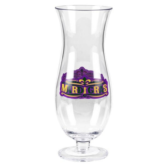 MARDI GRAS 22-Ounce Acrylic Hurricane Drinkware Glass Pick Your Poison Cup parade Pat O'Brien's party New Orleans Bourbon  comedy tragedy