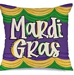 Mardi Gras Pillow Cover for Home purple Decorations Beads Fleur De Lis  Throw Pillows Decorative Fat Tuesday