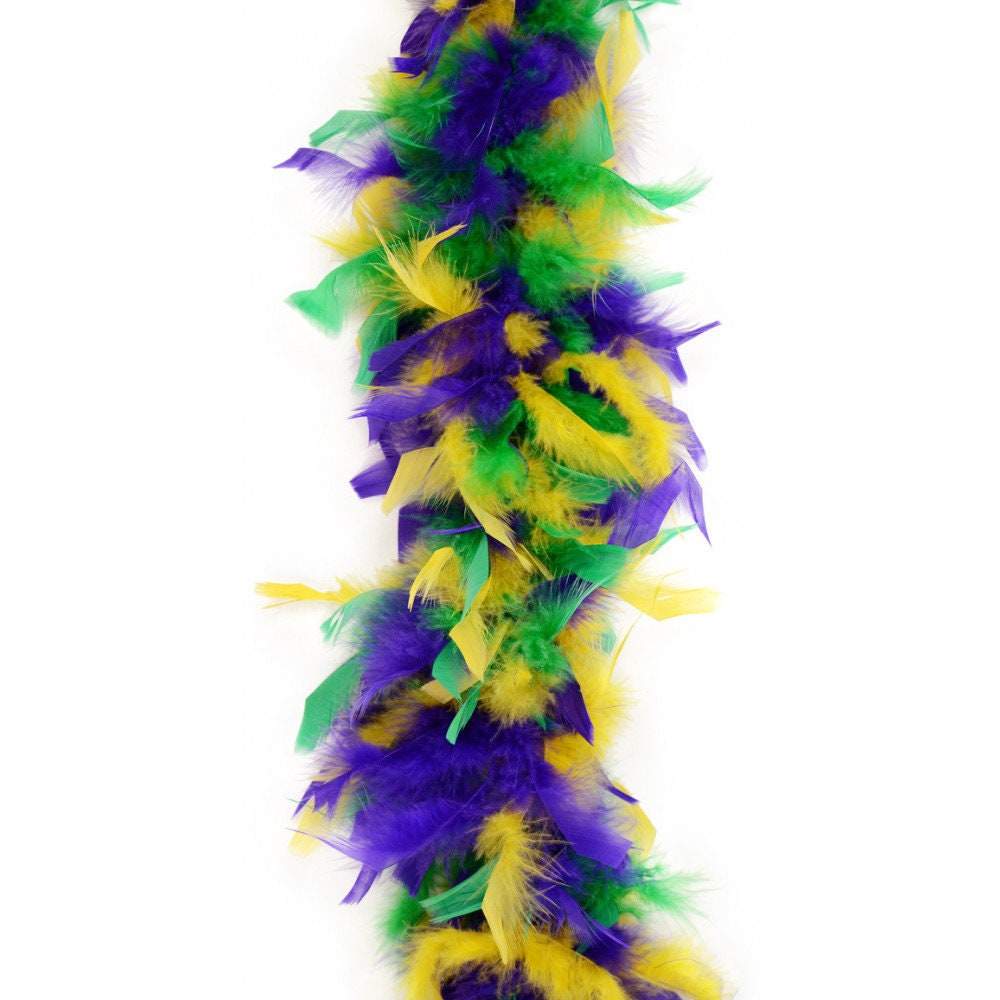 Mardi Gras Feather Boa and Costumes Party Purple Green Gold Masquerade Ball Costume Parade New Orleans