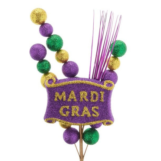 Mardi Gras Glitter Decorative Pick Fleur-de-lis, Ornament Christmas