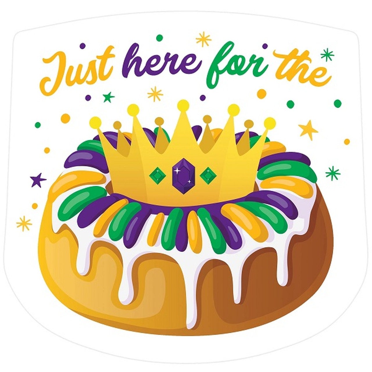 Mardi Gras KING CAKE CUTOUT Sign Decor Eat King cake  Purple Green Gold Masquerade Party Parade baby