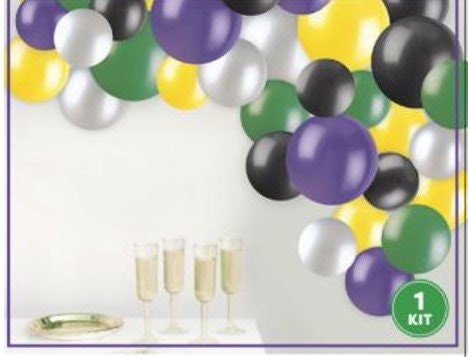 Mardi Gras Balloon Arch Garland Kit  Purple Green Gold Confetti Party Supplies Confetti Home Decor Parade