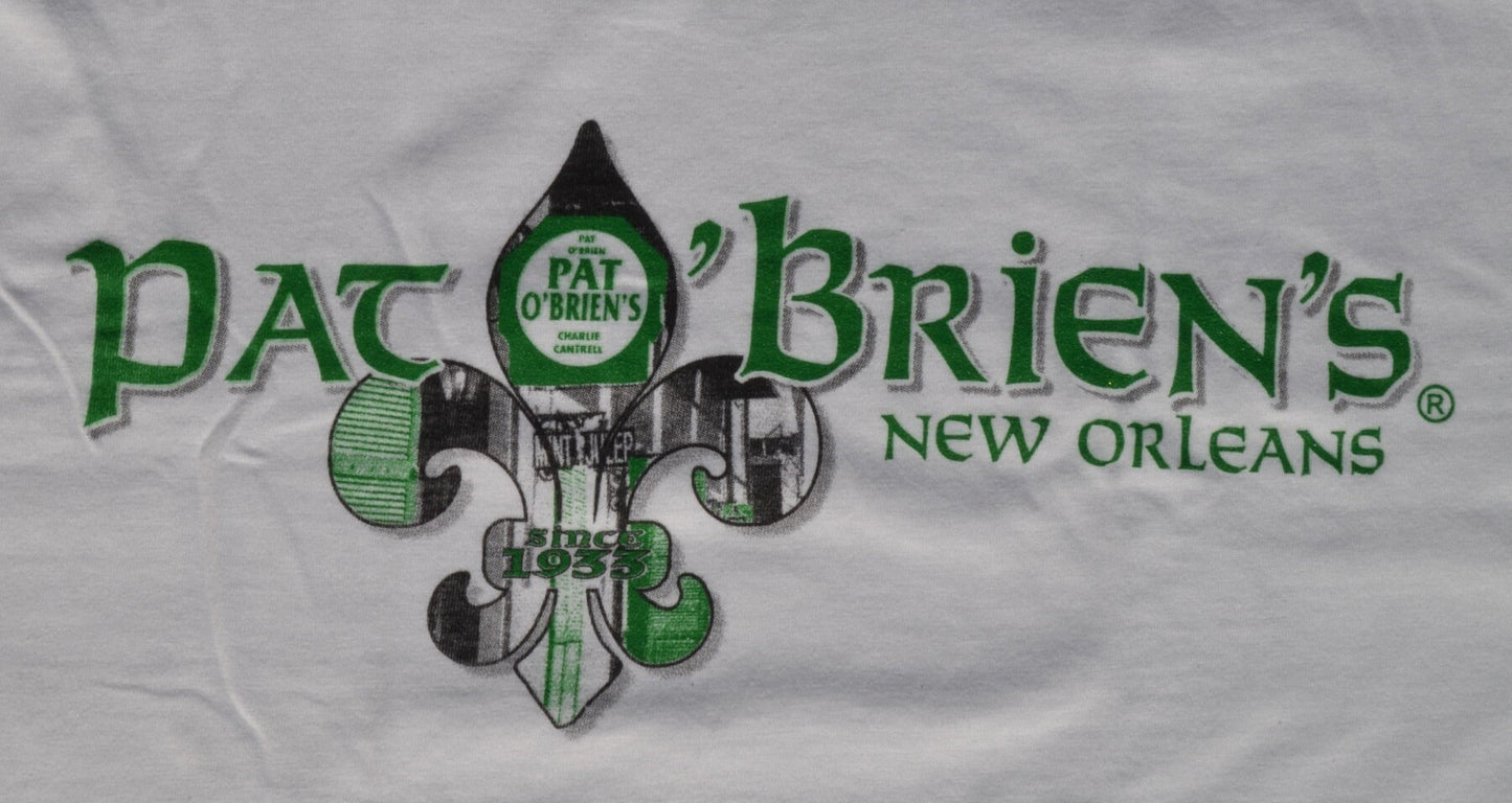 PAT O'BRIENS Fleur De Lis  T shirt top Parade Carnival Ball New Orleans  blouse Bourbon St. Party Hurricane Louisiana Drink