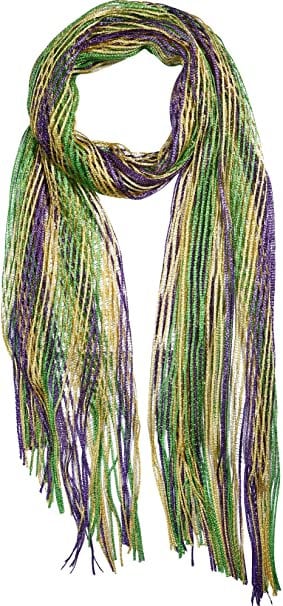 Mardi Gras Long Scarf Purple Green Gold Masquerade costume Ball