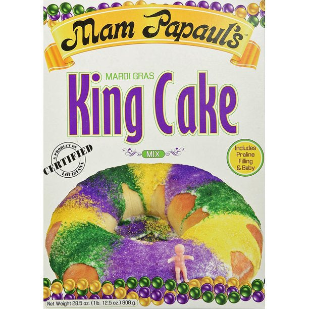 Mam Papaul's TRADITIONAL King Cake Party Pack New Orleans Haydel 12 Doubloons 12 Mardi Gras Beads 12 Metallic King Cake babies!