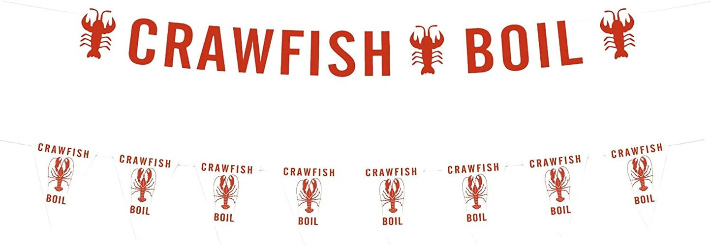 1 Pennant Banner | 1 Crawfish Boil Banner Crawfish Boil Party Decorations  Crawfish Boil Party Supplies Decorations Supplies Crab