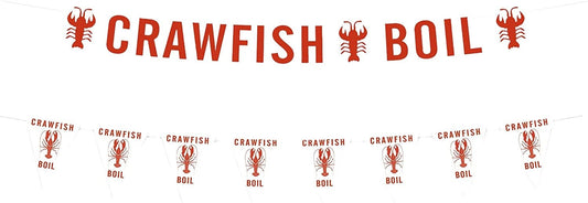 1 Pennant Banner | 1 Crawfish Boil Banner Crawfish Boil Party Decorations  Crawfish Boil Party Supplies Decorations Supplies Crab