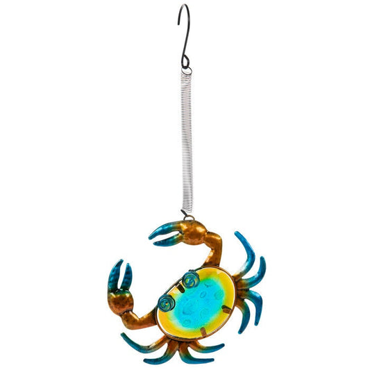 Orange & Blue Crab Metal Mobile Louisiana blue Crab Rustic  Seafood crawfish boil Decorative decor