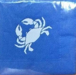 Blue Crab Crawfish Beer Beverage Napkins  Seafood Boil Party Red Lobster Creole Cajun Cocktail