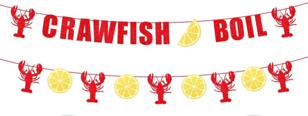 Crawfish Boil Lemon Banner Crawfish Boil Party Decorations  Crawfish Boil Party Supplies Decorations Crab Birthday Graduation baby Shower