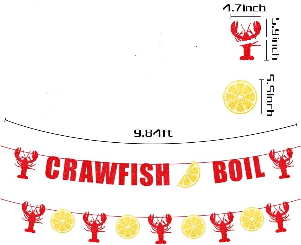 Crawfish Boil Lemon Banner Crawfish Boil Party Decorations  Crawfish Boil Party Supplies Decorations Crab Birthday Graduation baby Shower