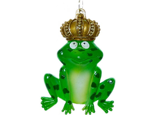 Hand Painted Royal Crown Crowned Prince Frog New Orleans Christmas Mardi Gras Holiday Ornament