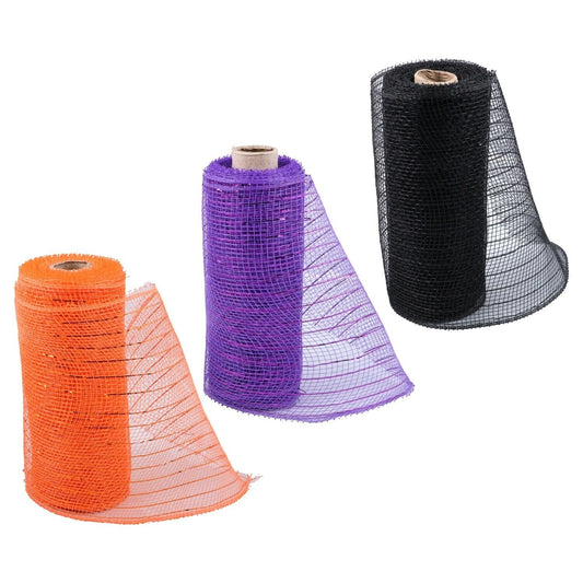 Purple black Orange (Your Choice) Decorative Mardi Gras Halloween Mesh, 5 yd. 15 total Rolls Home decorations Wreath