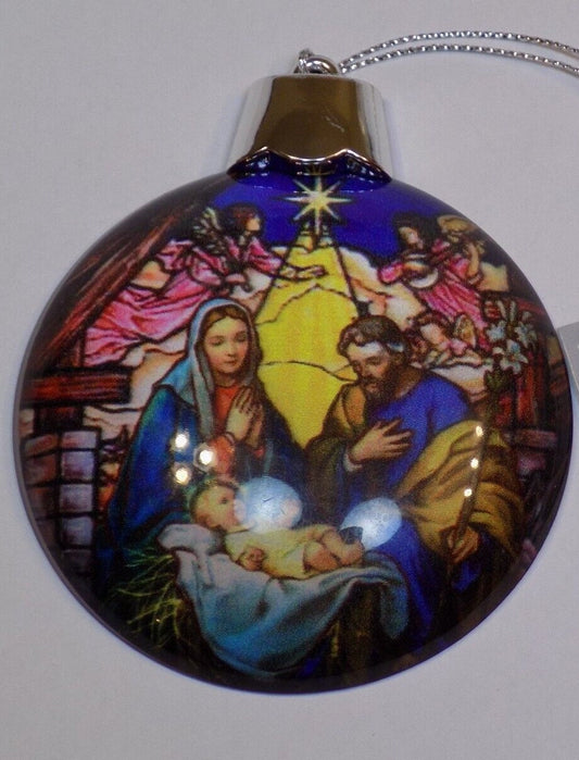 Religious Nativity Mary Joseph Baby Jesus & Animals  Ornament  new born King Holiday Christmas