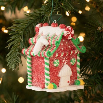 Red and WhiteCandy Cane and Pastry Green Gingerbread House Christmas Tree Holiday Ornament sweets  peppermints, candy canes