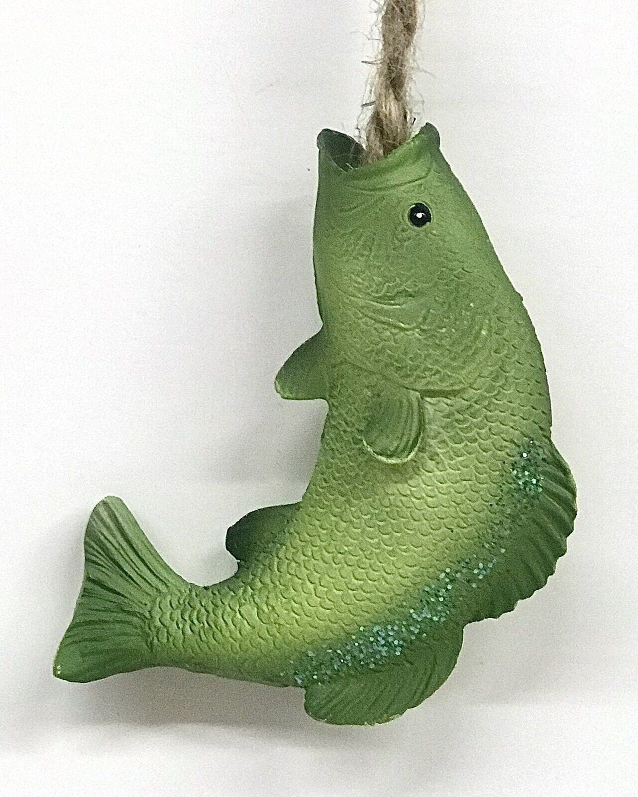 Fish On The Line Ceramic Christmas Tree Ornament  Cajun Christmas Holiday Sportsman's Paradise Louisiana Rod & Fish