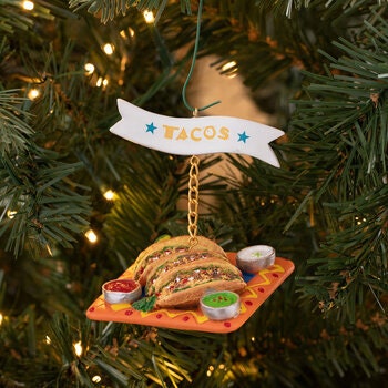 Taco Ornament Navidad Christmas Tree Holiday Ornament Cinco De Mayo Mexican Empanadas   Festival Mexico