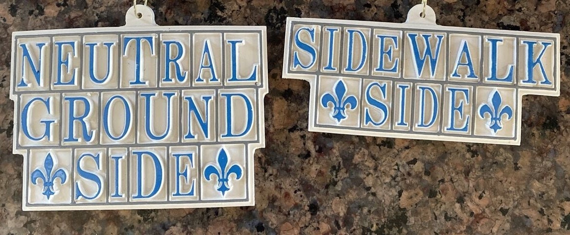 Fleur De Lis Neutral Ground & Sidewalk Side NOLA Tiles Street NOLA Christmas Mardi Gras Holiday Tree Ornament French Quarter New Orleans