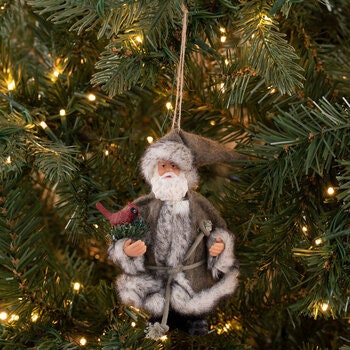 Woodland Santa Claus Ornament Christmas holiday