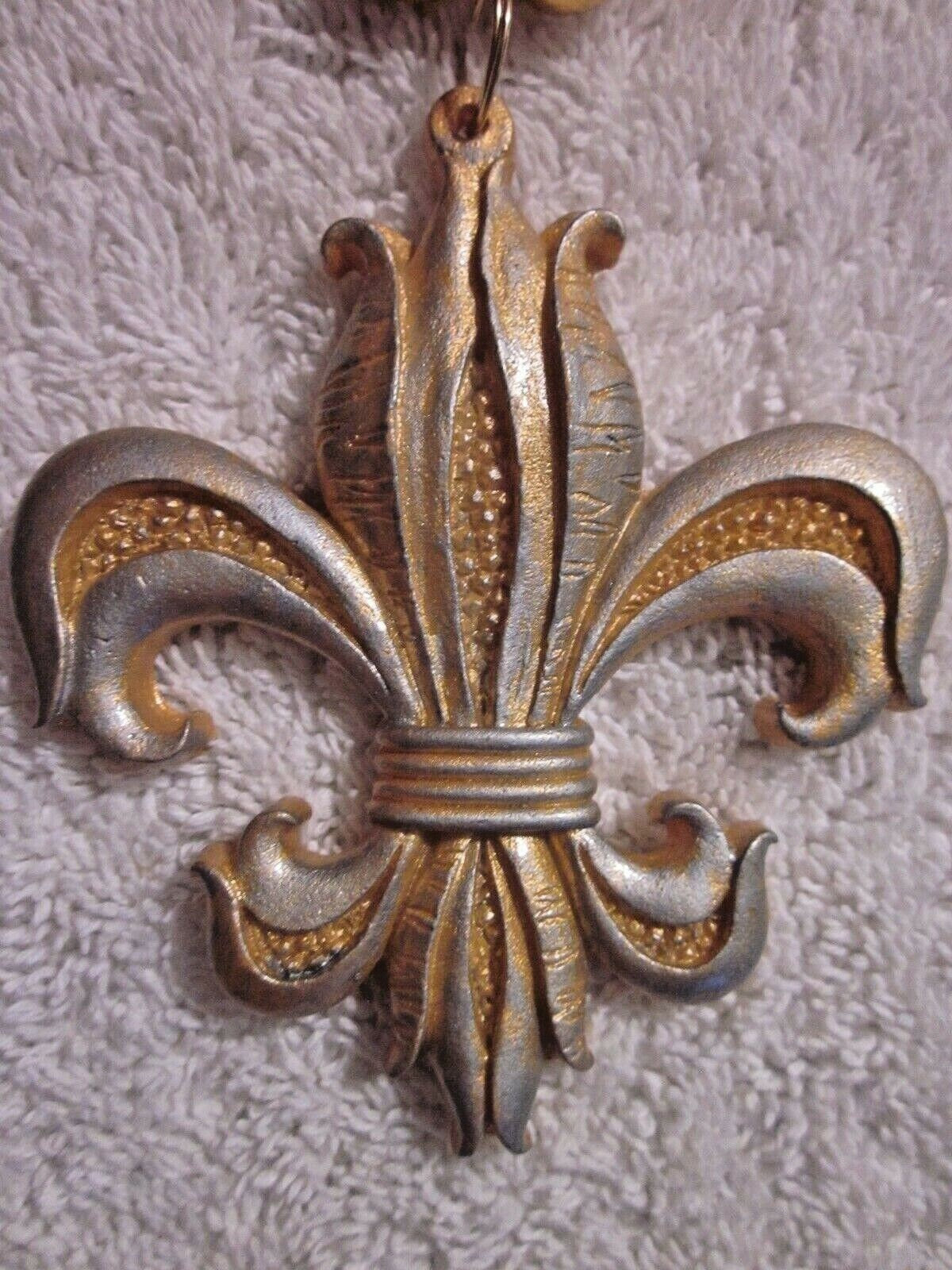 Gold tulip fleur de lis polystone Holiday, Christmas, Mardi Gras tree ornament