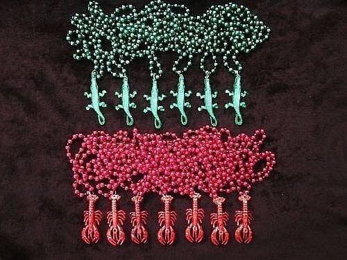 6 Crawfish 6 Alligator Seafood boil Mardi Gras Beads Necklaces Necklaces Lot