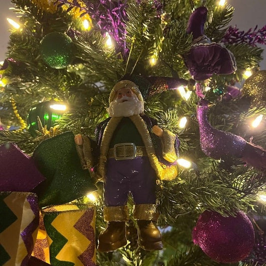 New Orleans Mardi Gras King Santa Christmas Holiday Tree Ornament from right from Santa's Workshop Cajun Creole