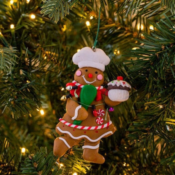 Gingerbread Baker Ornament Man Cookie Christmas Holiday Ornament Frosted