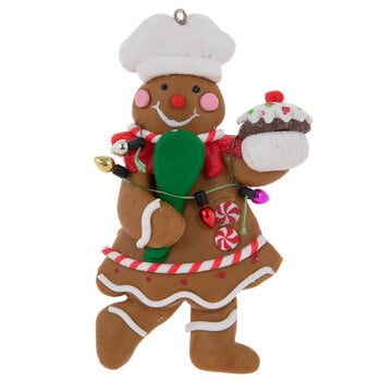 Gingerbread Baker Ornament Man Cookie Christmas Holiday Ornament Frosted