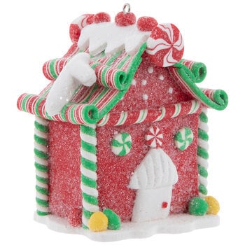 Red and WhiteCandy Cane and Pastry Green Gingerbread House Christmas Tree Holiday Ornament sweets  peppermints, candy canes