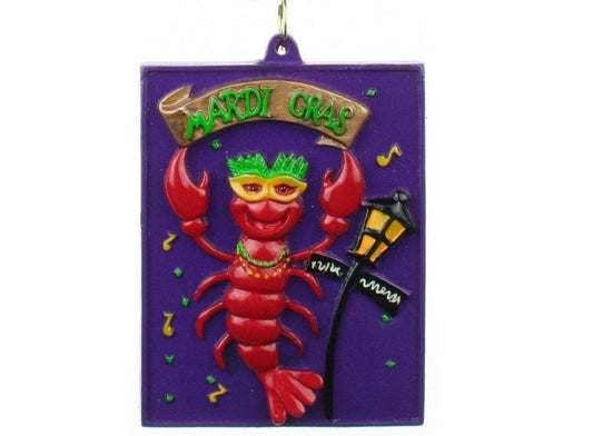 Cajun Christmas Holiday Ornament Red Crawfish boil Lobster Fleur de lis mardi gras Carnival Mardi Gras Bourbon Street Lamp post