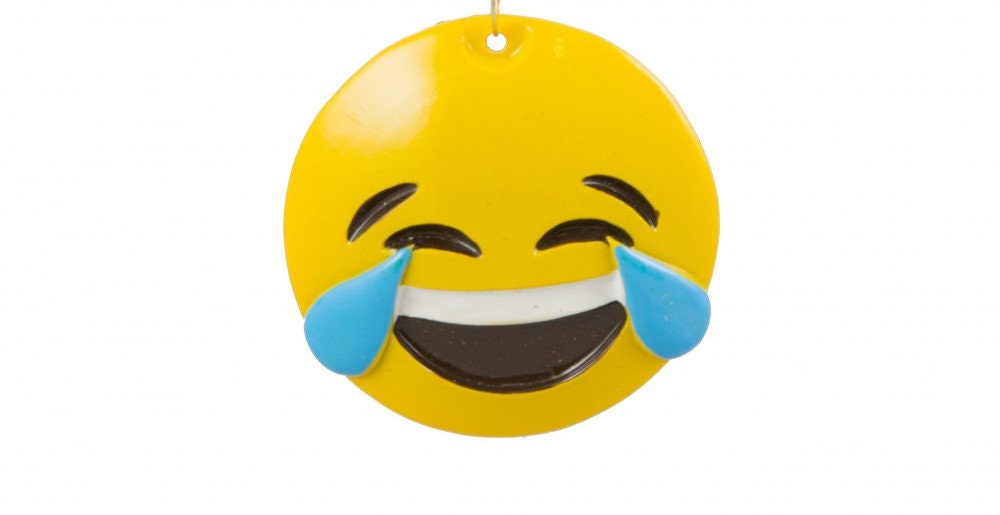 loving emoji crying laughing eyes Christmas Tree Holiday Ornament