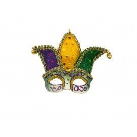 Mardi Gras Mini Jester Mask Magnets, 3 Pack NEW ORLEANS Ornament Decor