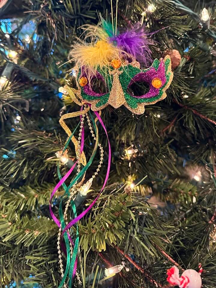 Mardi Gras Mask Holiday Ornament Christmas Carnival New Orleans Tree