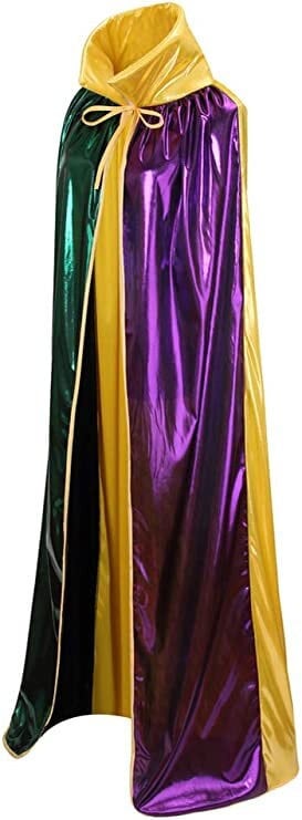 Mardi Gras Cloak | King Queen Parade Cape Purple Green Gold carnival masquerade Party/ Parade/ Ball Dress