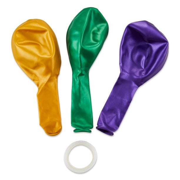 Mardi Gras Fleur de Lis Balloon Kit, 10 Pieces Home Decor Parade Purple Green Gold Fat Tuesday