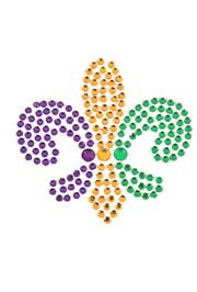 A (SET OF 2!)  Body Jewel: Fleur De Lis NOLA Mardi Gras Glitter Sticker purple green gold Parade wear Party Bourbon St.