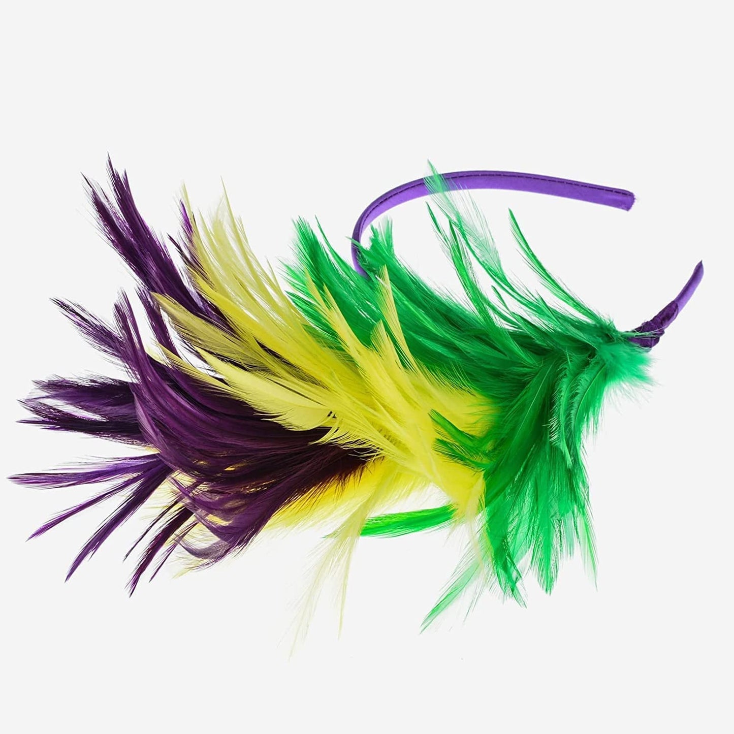 MARDI GRAS FEATHER Headband New Orleans Bourbon St. Costume Parade Wear Headpiece