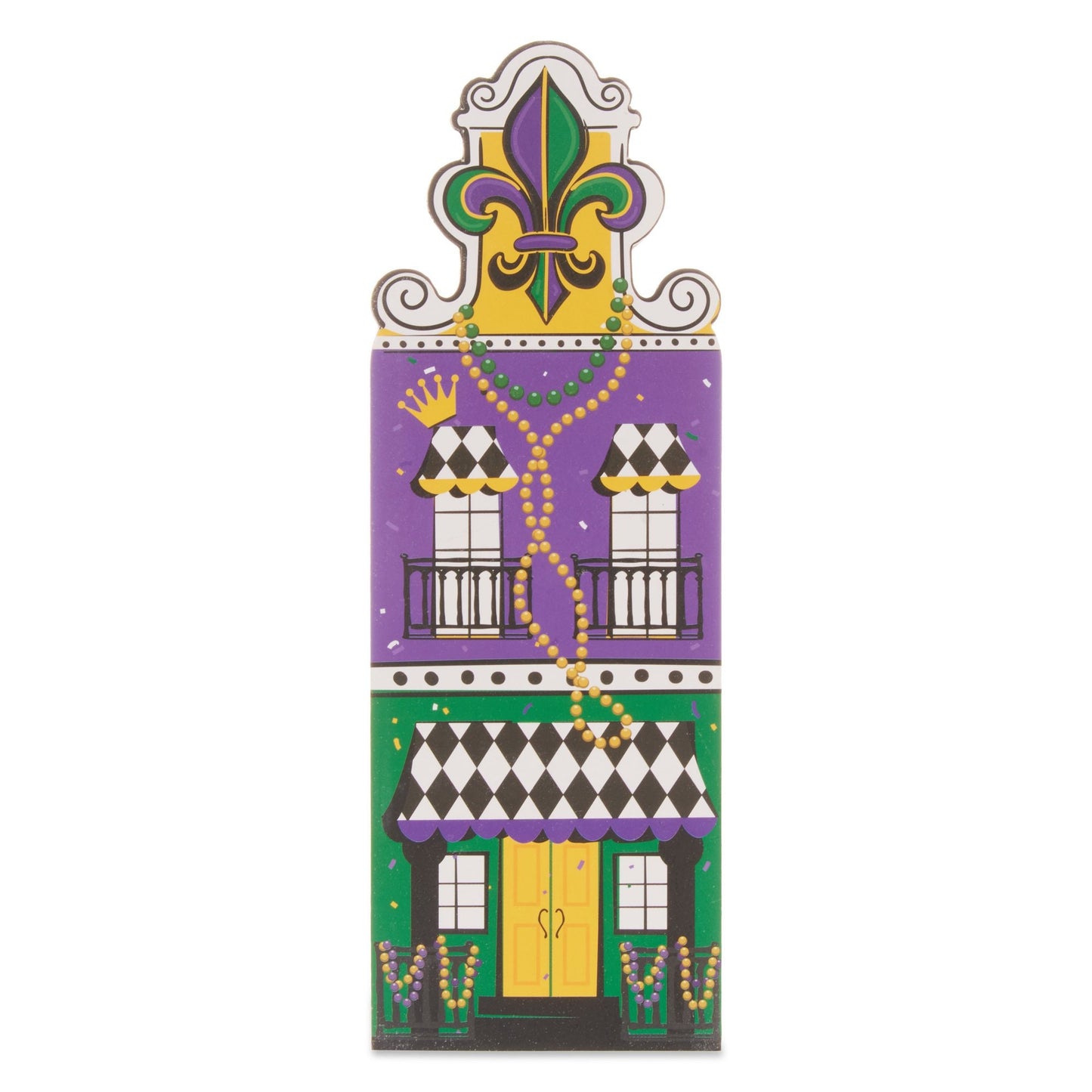 Table Top sign Harlequin Fleur De lis Rue Bourbon Street New Orleans Mardi Gras Christmas French Quarter Parade