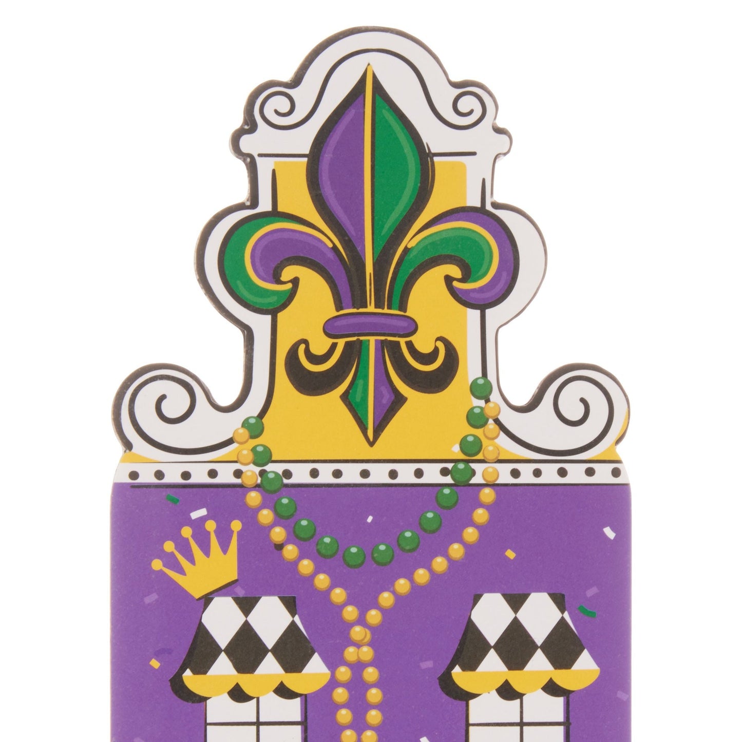 Table Top sign Harlequin Fleur De lis Rue Bourbon Street New Orleans Mardi Gras Christmas French Quarter Parade