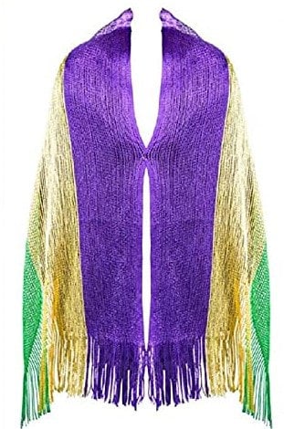 SET OF 2! Mardi Gras Long Scarf AND Fleur De Lis sequin Headband Purple Green Gold Masquerade costume Ball